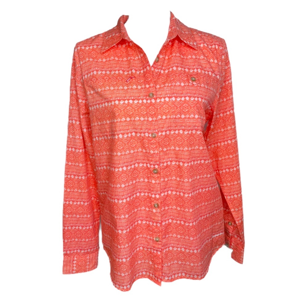 Patagonia Shirt Pink Coral Women's Medium Long Sleeve Button Down Top Collared
